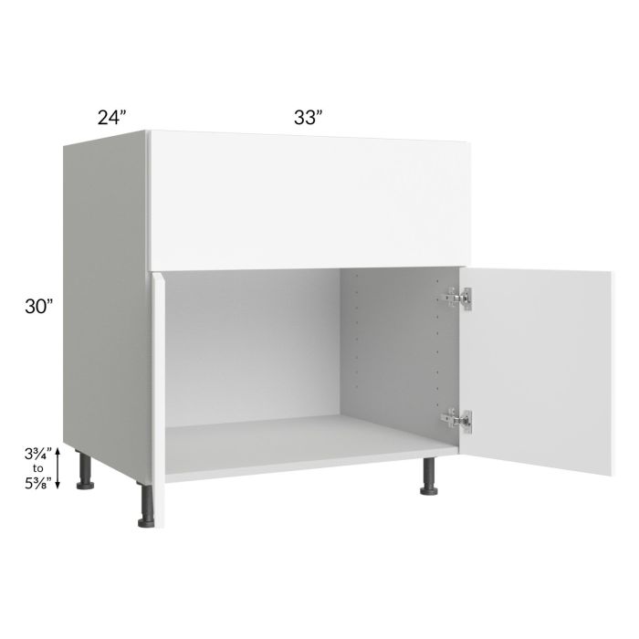 Milan White Matte 33" Farm Sink Base Cabinet