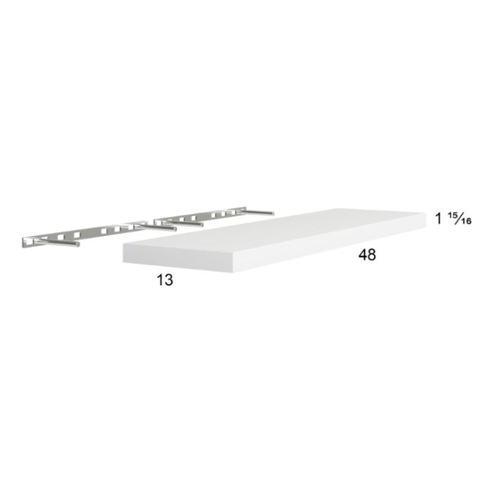 Euro Gloss White 48" Floating Wall Shelf