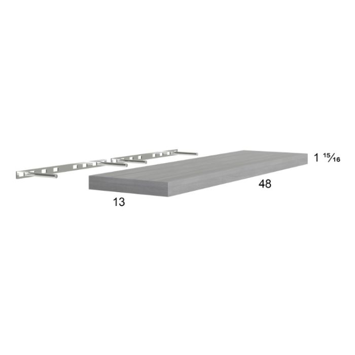 Euro Grey 48" Floating Wall Shelf