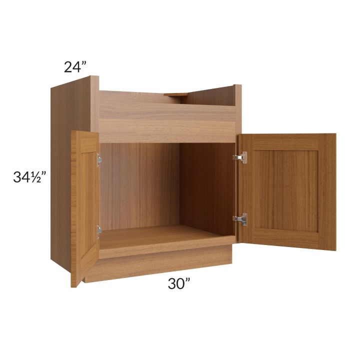 Artisan Walnut Shaker 30" Farm Sink Base Cabinet