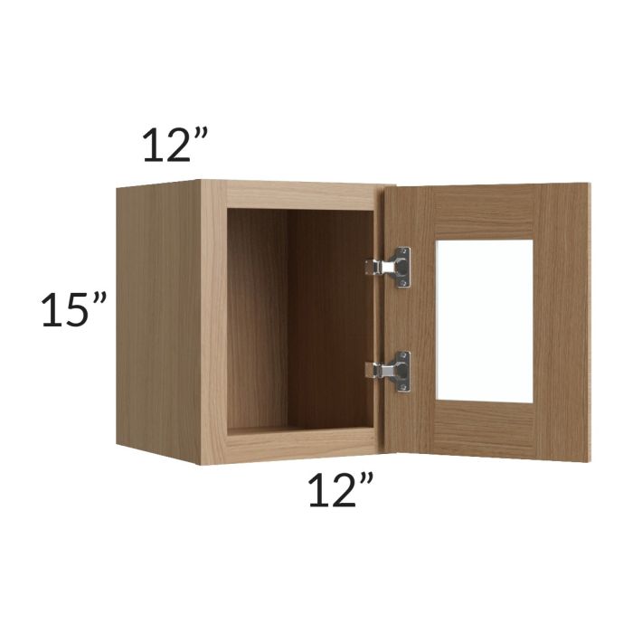 Township Rift Oak 12x15 Wall Glass Door Cabinet