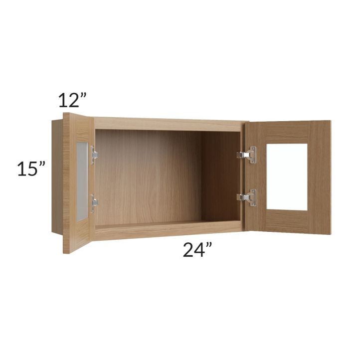 Township Rift Oak 24x15 Wall Glass Door Cabinet