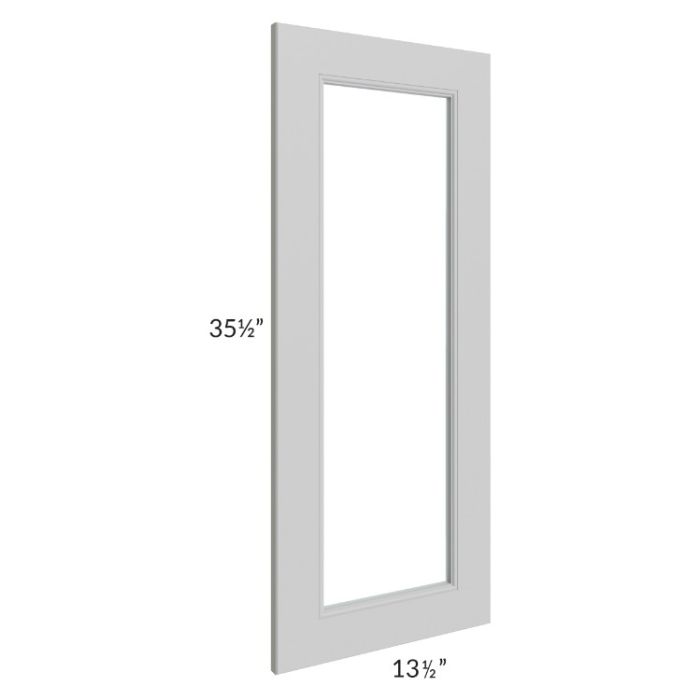 Tuscan Painted Grey Clear Glass Door for a 24x36 Diagonal Corner Wall Cabinet (Cabinet Sold Separately)