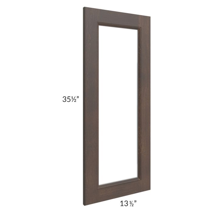 Tuscan Kona Brown Clear Glass Door for a 27x36 Diagonal Corner Wall Cabinet (Cabinet Sold Separately)
