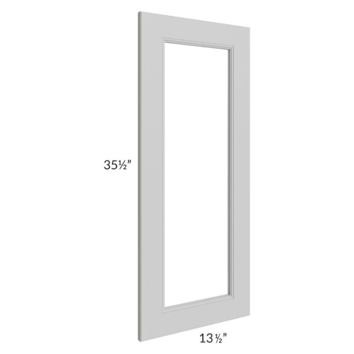 Tuscan Painted Grey Clear Glass Door for a 27x36 Diagonal Corner Wall Cabinet (Cabinet Sold Separately)