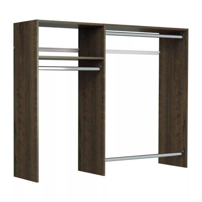 Hanging Closet Wardrobe Storage Clothing Organizer Rod Rack System Kit for Bedroom