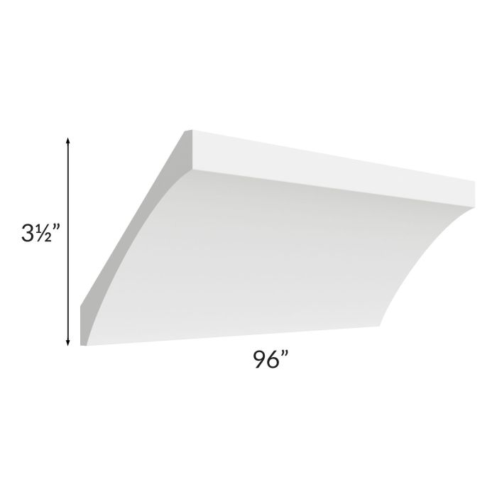 Asheville White Shaker 8' Large Curved Crown Molding