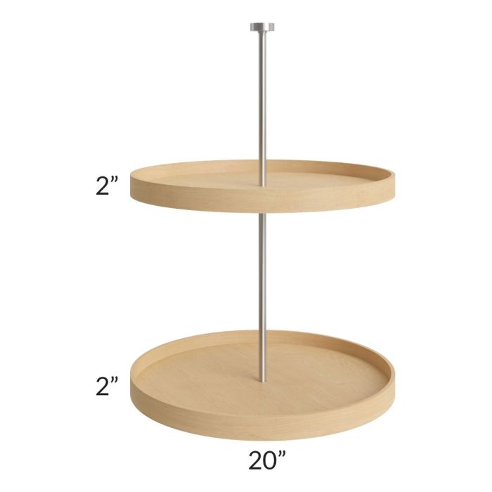 Midtown White Shaker Wood Lazy Susan Insert for a 27x30 Diagonal Corner Wall Cabinet 