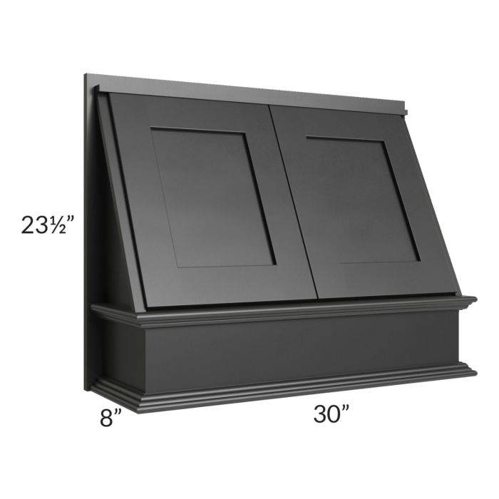 Onyx Black Shaker 30" Range Hood Front