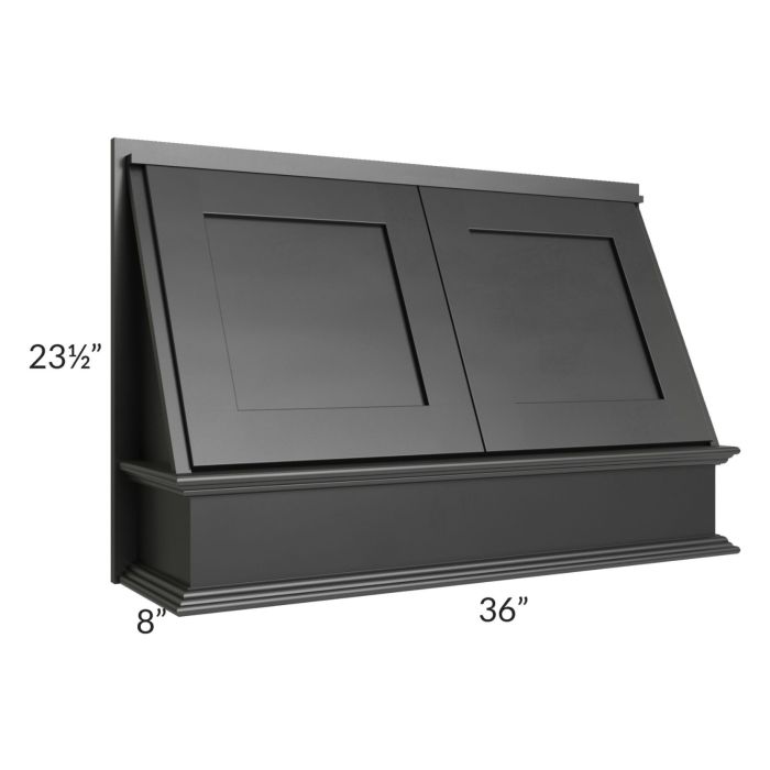 Onyx Black Shaker 36" Range Hood Front
