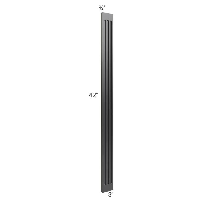 Onyx Black Shaker 3x42 Fluted Wall Filler