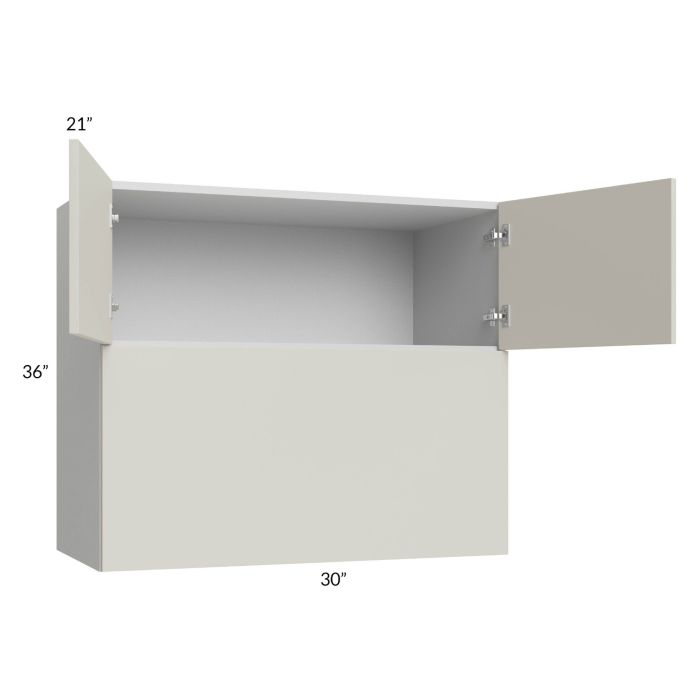 Milan Beige Matte 30x36x21 Microwave Wall Cabinet