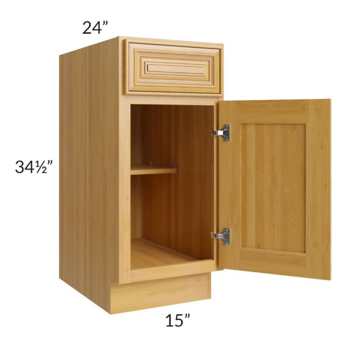 Glazed Praline 15" Base Cabinet 