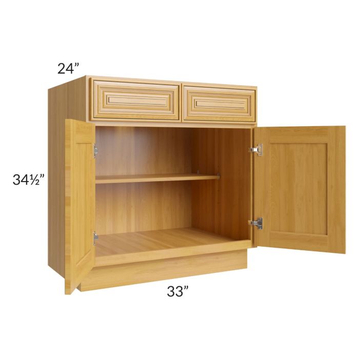 Glazed Praline 33" Base Cabinet 