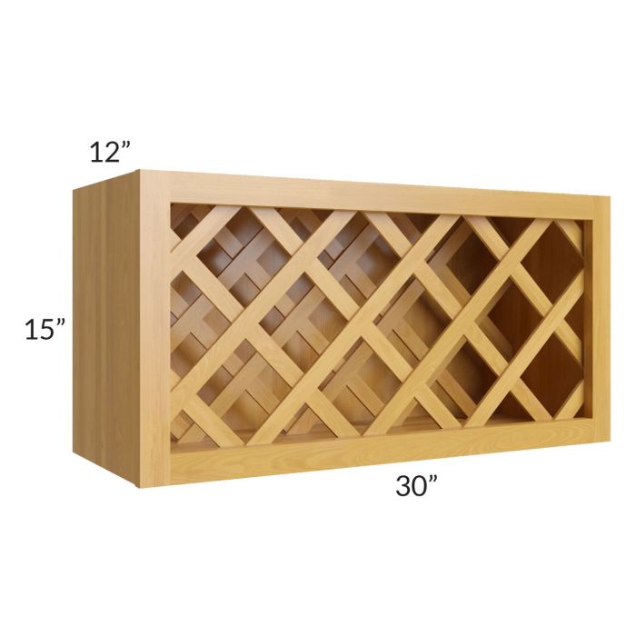 Glazed Praline 30x15 Lattice Wine Rack