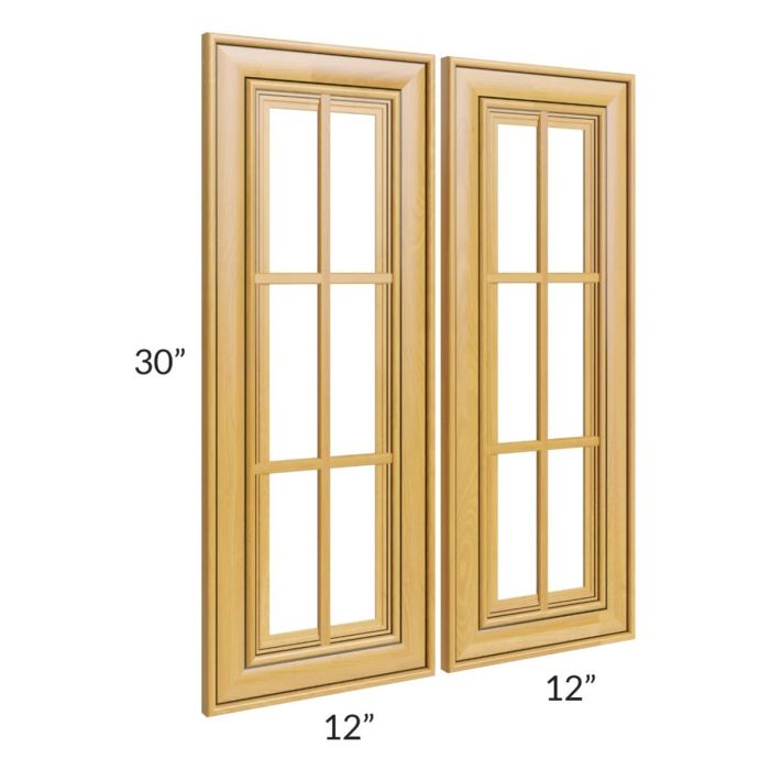 Glazed Praline 24x30 Mullion Glass Door