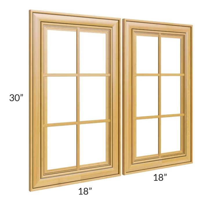 Glazed Praline 36x30 Mullion Glass Door