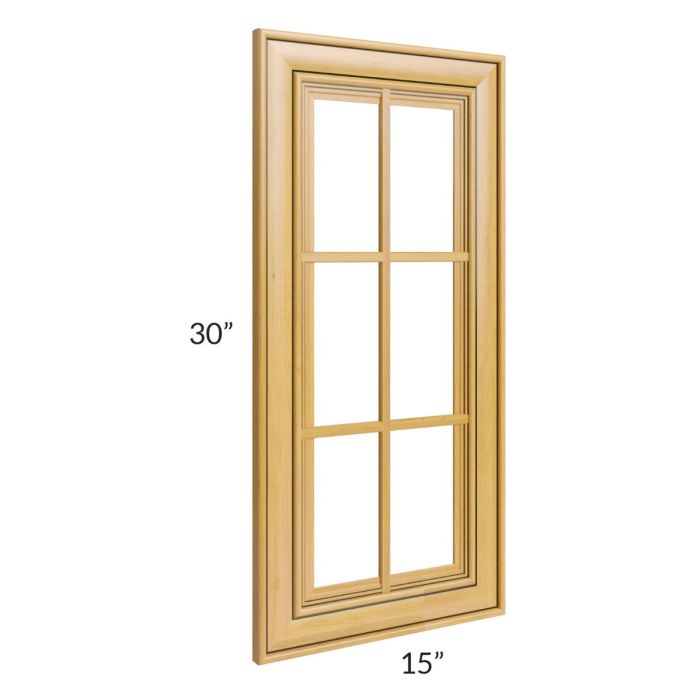 Glazed Praline 24x30 Corner Mullion Glass Door