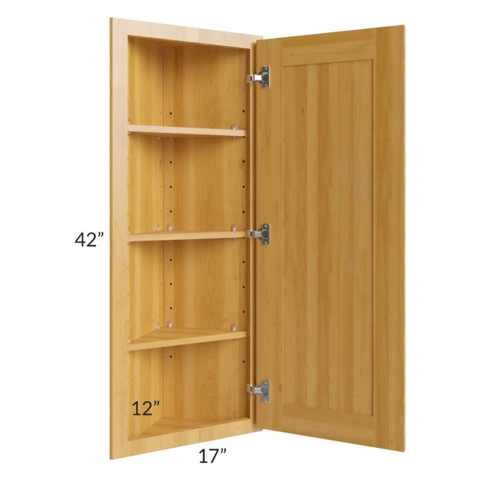 Glazed Praline 12x42 Wall End Angle Cabinet