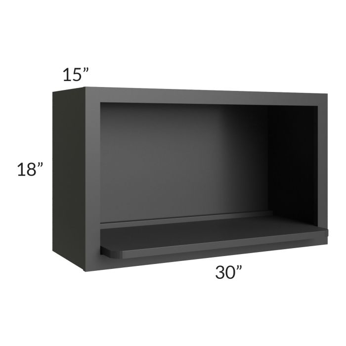Midtown Black Shaker 30x18 Microwave Wall Cabinet