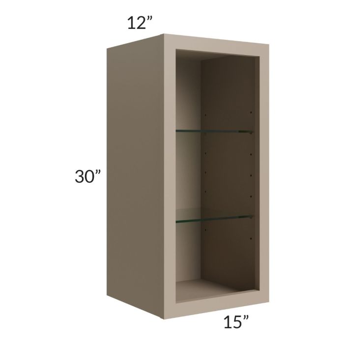 Tuscan Oyster 15x30 Wall Cabinet (No Door) To Be Used With A Glass Door