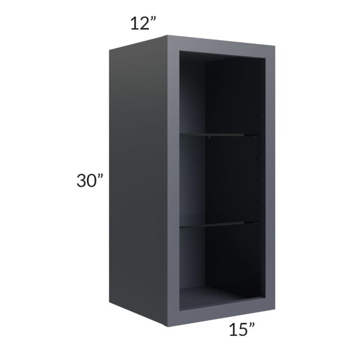 Vienna Indigo 15x30 Wall Cabinet (No Door) To Be Used With A Glass Door