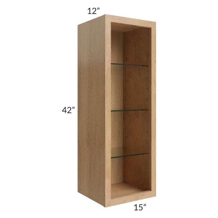 Tuscan Timber 15x42 Wall Cabinet (No Door) To Be Used With A Glass Door