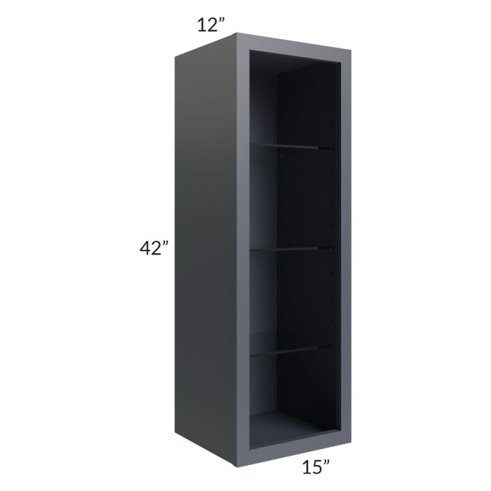 Vienna Indigo 15x42 Wall Cabinet (No Door) To Be Used With A Glass Door