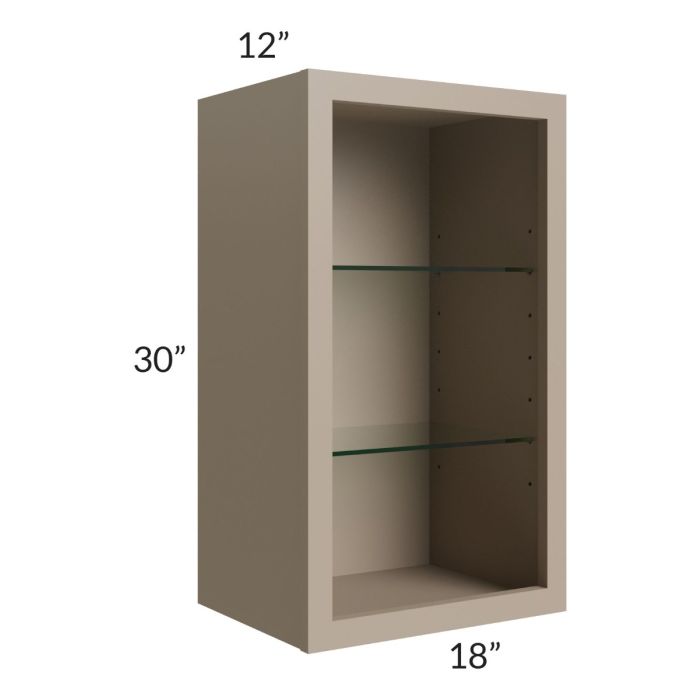 Tuscan Oyster 18x30 Wall Cabinet (No Door) To Be Used With A Glass Door