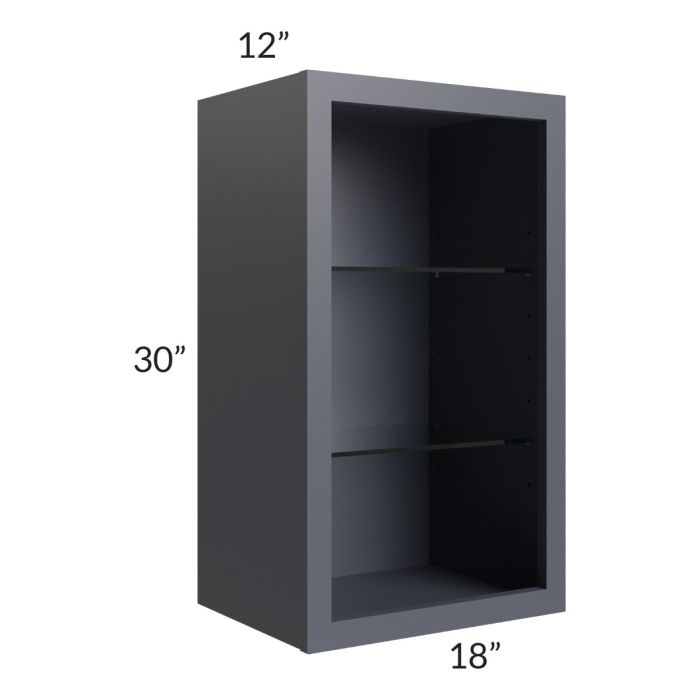 Vienna Indigo 18x30 Wall Cabinet (No Door) To Be Used With A Glass Door