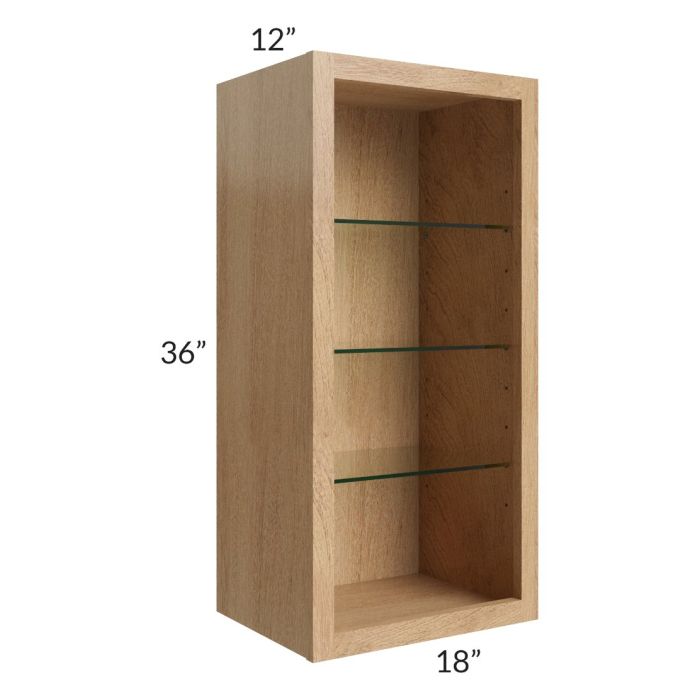 Tuscan Timber 18x36 Wall Cabinet (No Door) To Be Used With A Glass Door