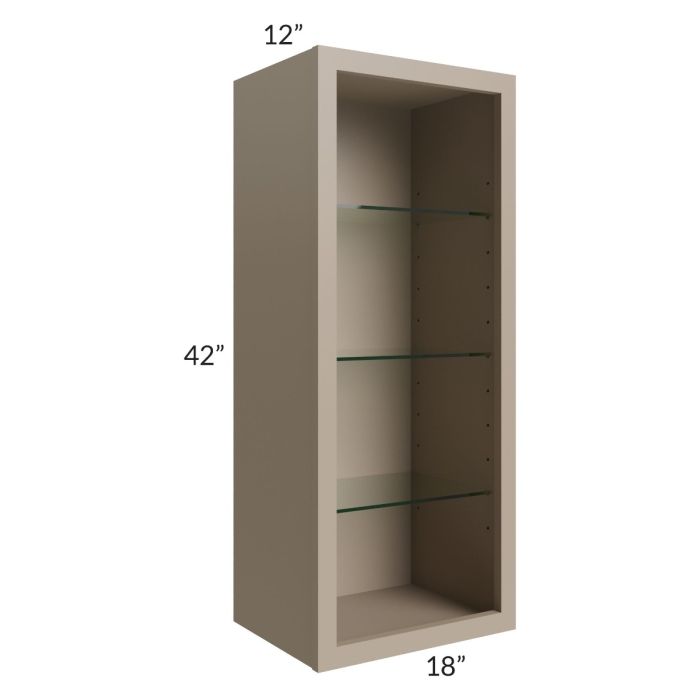 Tuscan Oyster 18x42 Wall Cabinet (No Door) To Be Used With A Glass Door
