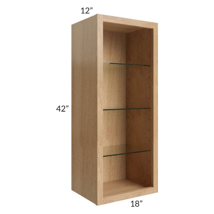 Tuscan Timber 18x42 Wall Cabinet (No Door) To Be Used With A Glass Door