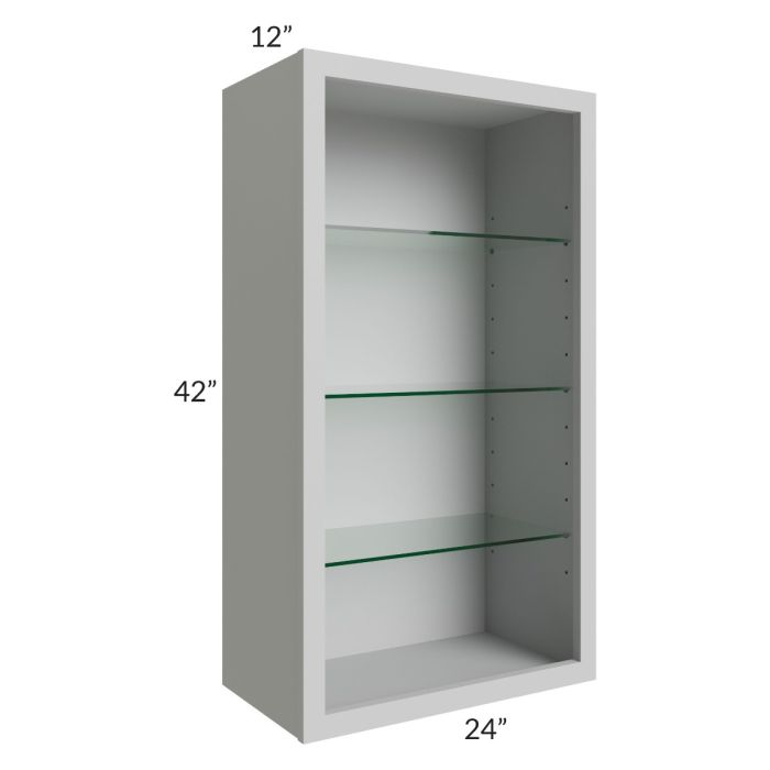 Tuscan Painted Grey 24x42 Wall Cabinet (No Doors) To Be Used With Glass Doors