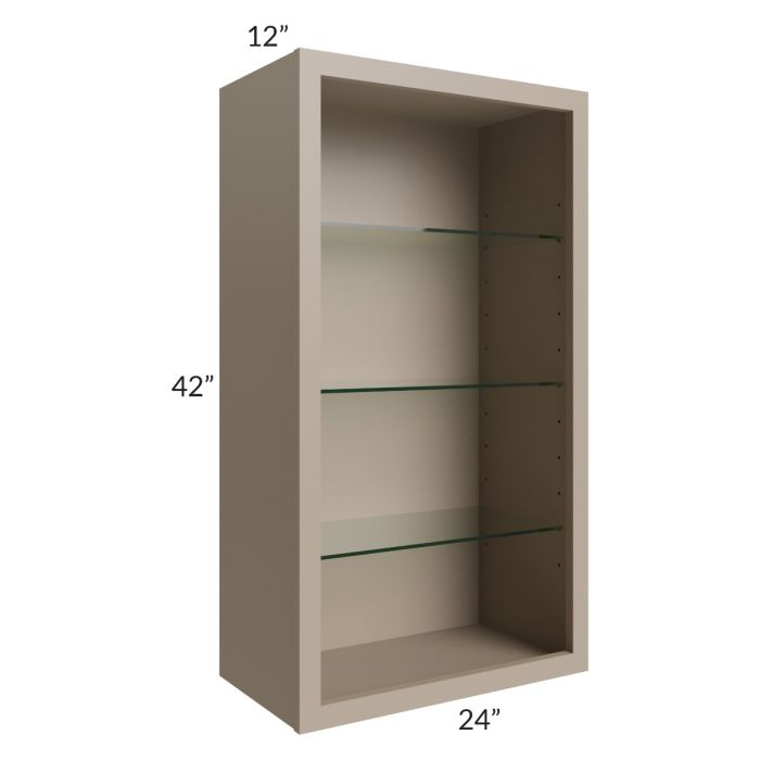 Tuscan Oyster 24x42 Wall Cabinet (No Doors) To Be Used With Glass Doors