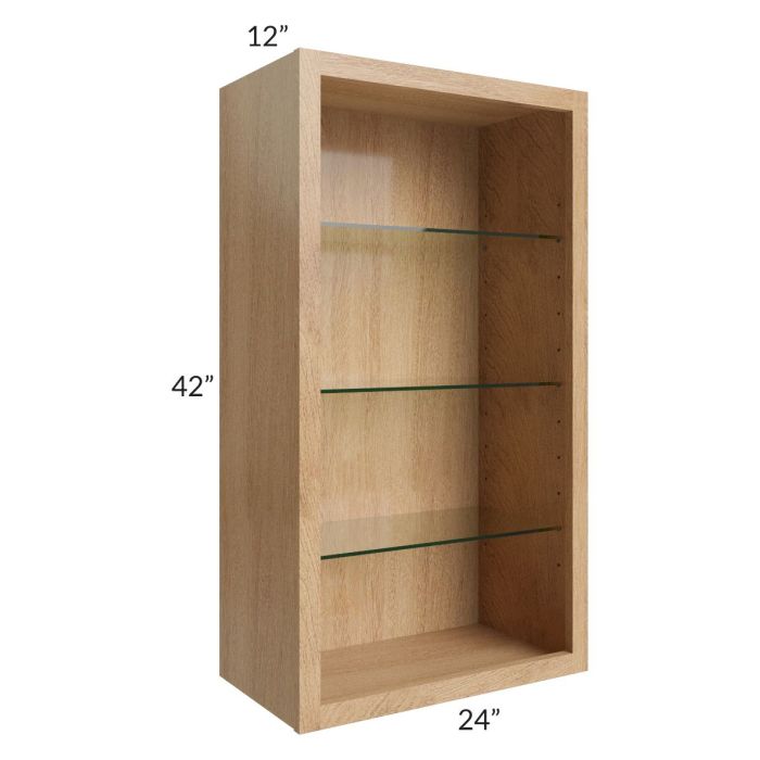 Midtown Timber Shaker 24x42 Wall Cabinet (No Doors) To Be Used With Glass Doors