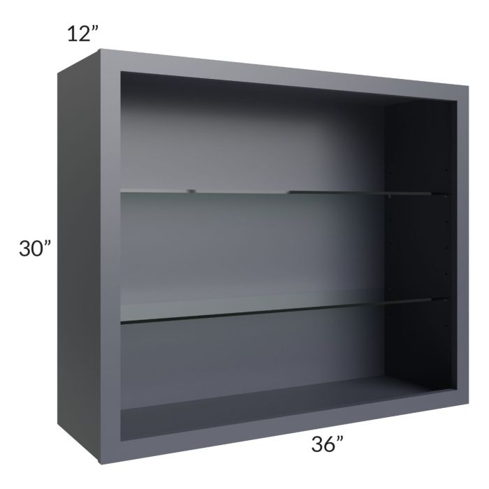 Vienna Indigo 36x30 Wall Cabinet (No Doors) To Be Used With Glass Doors