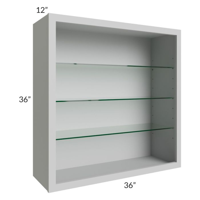 Tuscan Painted Grey 36x36 Wall Cabinet (No Doors) To Be Used With Glass Doors