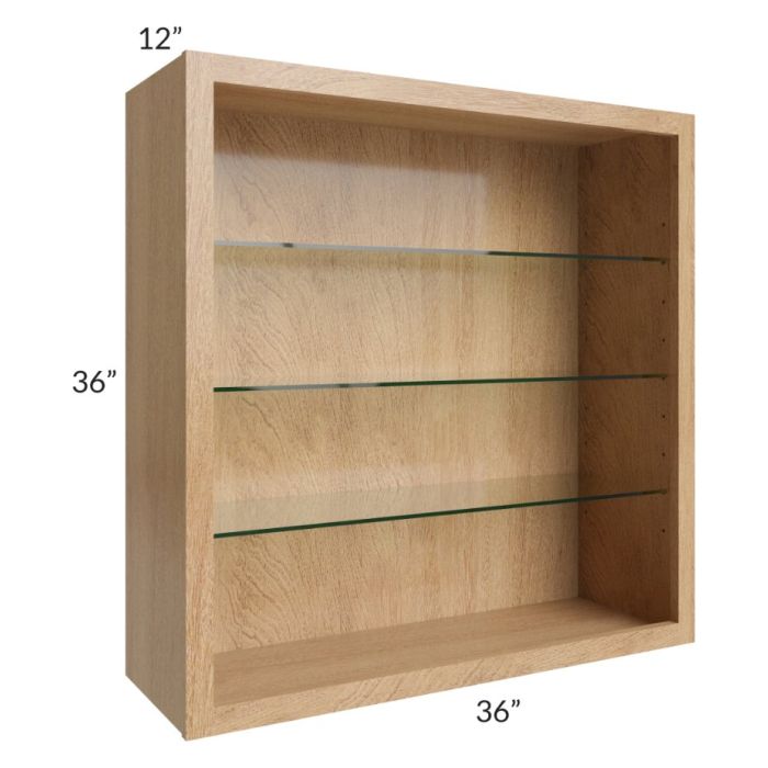 Tuscan Timber 36x36 Wall Cabinet (No Doors) To Be Used With Glass Doors