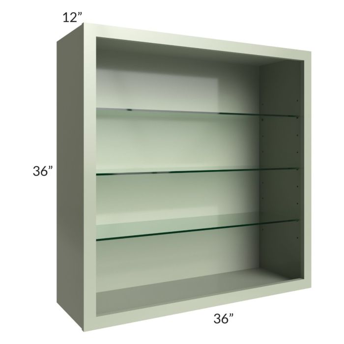 Midtown Pistachio Green Shaker 36x36 Wall Cabinet (No Doors) To Be Used With Glass Doors