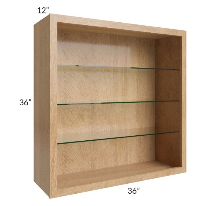 Midtown Timber Shaker 36x36 Wall Cabinet (No Doors) To Be Used With Glass Doors