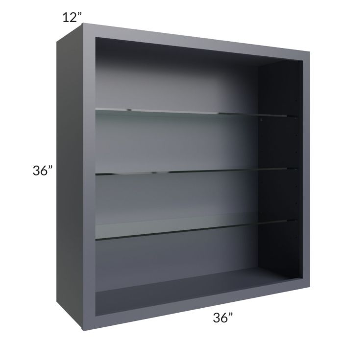 Vienna Indigo 36x36 Wall Cabinet (No Doors) To Be Used With Glass Doors