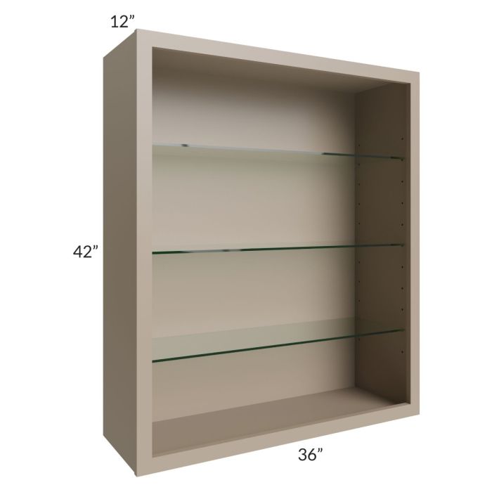 Tuscan Oyster 36x42 Wall Cabinet (No Doors) To Be Used With Glass Doors