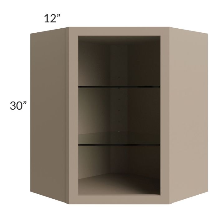 Tuscan Oyster 24x30 Corner Wall Cabinet (No Door) To Be Used With A Glass Door