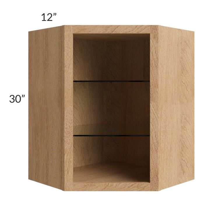 Tuscan Timber 24x30 Corner Wall Cabinet (No Door) To Be Used With A Glass Door