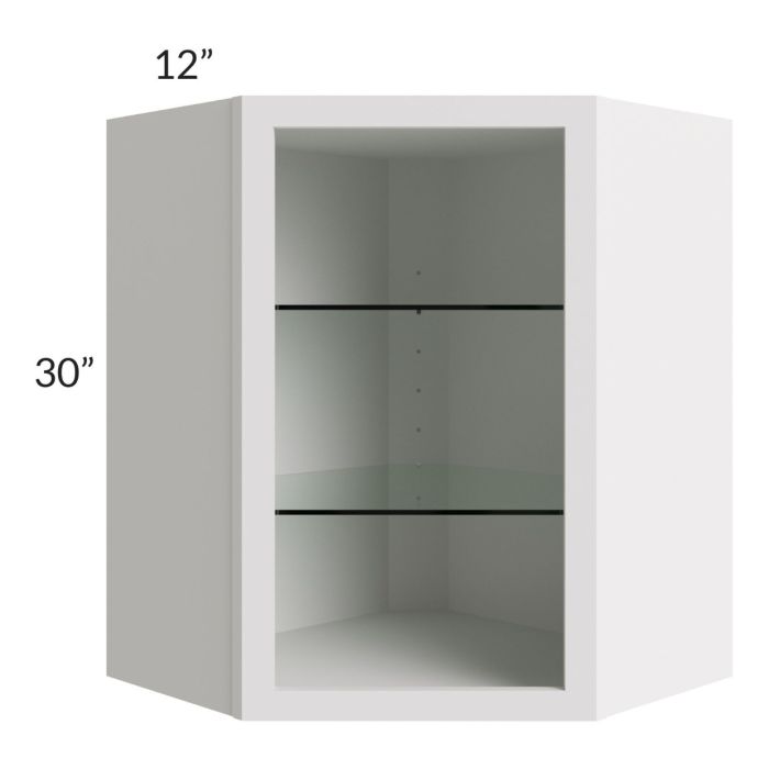 Midtown Cloud Shaker 24x30 Corner Wall Cabinet (No Door) To Be Used With A Glass Door