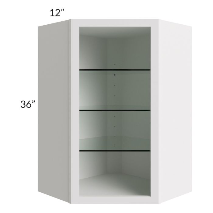 Midtown Cloud Shaker 24x36 Corner Wall Cabinet (No Door) To Be Used With A Glass Door