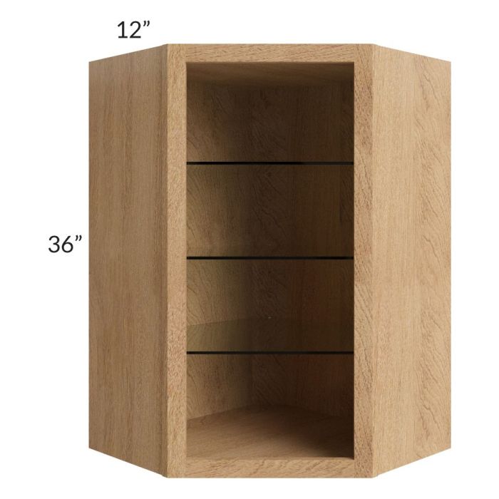 Midtown Timber Shaker 24x36 Corner Wall Cabinet (No Door) To Be Used With A Glass Door