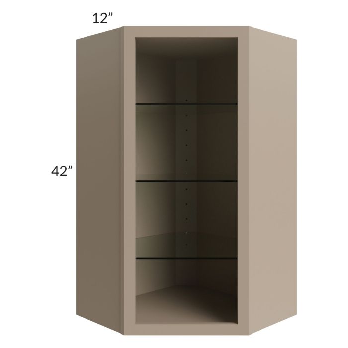 Tuscan Oyster 24x42 Corner Wall Cabinet (No Door) To Be Used With A Glass Door