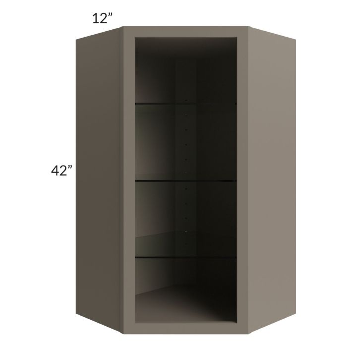 Tuscan Stone 24x42 Corner Wall Cabinet (No Door) To Be Used With A Glass Door